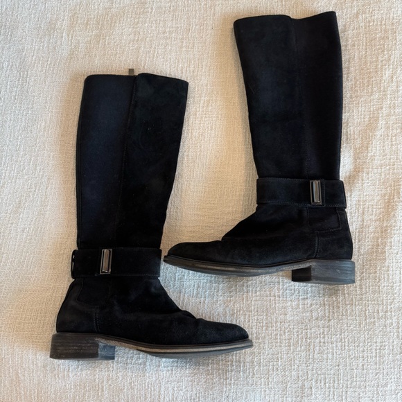 Aquatalia Gina Black Knee-High Women's Boots